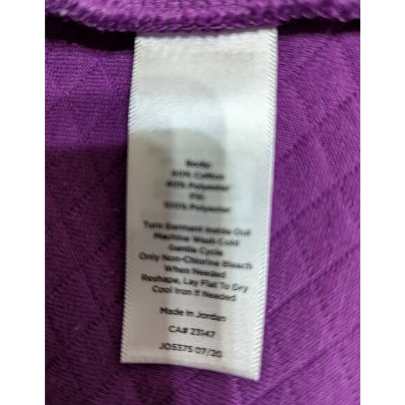 T by Talbots sweat  jacket SzLDiagonal quilted unlined Bust44" CB 27.5"EUC - Picture 8 of 12